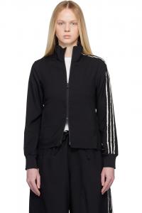Спортивная форма, куртка-бомбер с необработанными краями и тремя полосами Y-3, черный