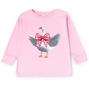 Футболка с длинным рукавом Valentine goose coquette для малышей The Juniper Shop, Pink