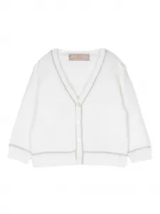 Кардиган с V-образным вырезом и застежкой на пуговицы La Stupenderia, белый