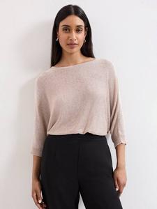 Cristine металлический свитер с рукавом летучая мышь Phase Eight, Gold