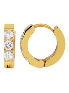 Adeliás Женские серьги - серьги-кольца на шарнирах из нержавеющей стали с золотыми стразами