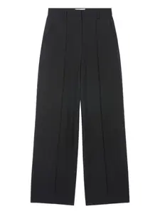 Широкие брюки-палаццо с ребристой отделкой спереди Eric Bompard, черный