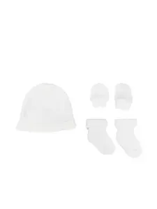 Комплект из шапки, носков и варежек в рубчик Tartine Et Chocolat, белый