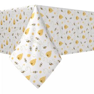 Квадратная скатерть, 100% полиэстер, 70х70 дюймов, пчелы и ульи.
