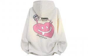 Толстовка Unisex Hooded Moderate Heavyweight ZIAREL, белый heather серый