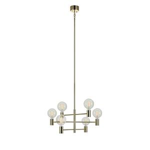 Подвесной светильник Markslöjd Capital, нержавеющая сталь - 6-пламенная - латунь