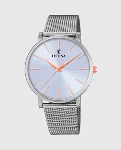 F20475/3 Женские часы Boyfriend из серебряной стали Festina, серебряный