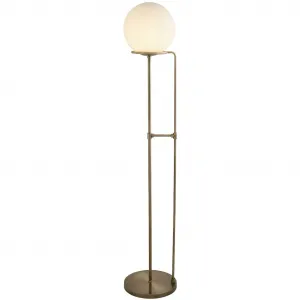 Торшер Sphere Floor Lamp - Античная бронза и абажур из опаловного стекла E27 1 шт. Searchlight, Antikmessing und Opalweiß