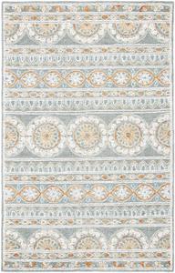 Ковер SAFAVIEH, 61 x 92 см, Blossom Collection, Grey & Ivory, ручная работа из шерсти, идеально для помещений с высокой проходимостью: прихожая, гостиная, спальня (BLM609F)