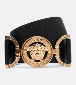 Ремень Medusa '95 с кожаной отделкой, Black-Gold Versace, Black-Versace Gold