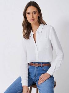 Хлопковая рубашка Harlie Relaxed Crew Clothing, White