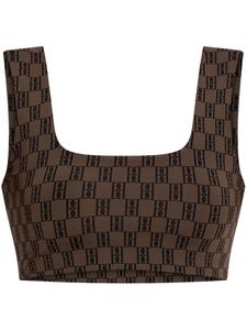 Жаккардовый топ с логотипом By Malene Birger, коричневый