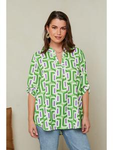 Блуза Curvy Lady, цвет grün/weiß