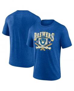 Мужская футболка Heather Royal Milwaukee Brewers Home Team Tri-Blend Fanatics, синий