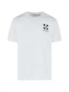 Хлопковая футболка с логотипом в виде стрелок OFF-WHITE, белый