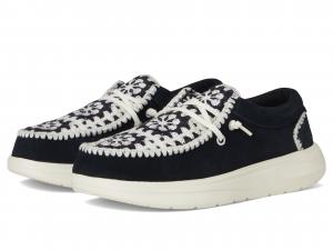 Кроссовки Hey Dude Wendy COMF Suede Crochet, цвет Black/Multi