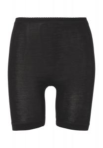 Брюки, плоская талия, удлиненные, шерсть, шелк, женские mey, черный