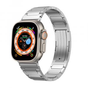 Akkerds Часы Strap Apple Compatibility Titanium Material Apple Watch IWatch S11/S10/S9/8/7/6/SE/Ultra 185mm 46 Watch Dial, 【Strap only】Silver I-shaped Mars titanium strap