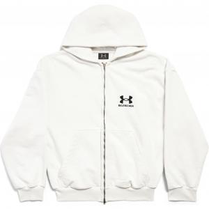 Худи с вышитым логотипом на молнии Balenciaga, белый