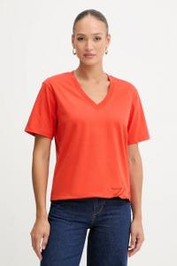 Хлопковая футболка Karl Lagerfeld, оранжевый