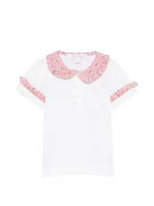 Топ с цветочным принтом и оборками Mariella Ferrari, белый