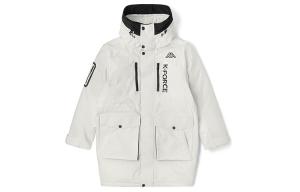 Мужская пуховая куртка с капюшоном, свободного кроя, утепленная, средней длины, с надписью "Bell" Kappa, korean белый-012