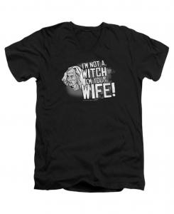 Мужская футболка с коротким рукавом и V-образным вырезом из высококачественного хлопка "Не ведьма" Princess Bride, Black