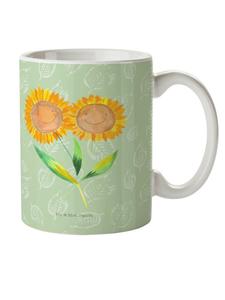 Детская кружка с рисунком подсолнуха, без слов, в лиственно-зеленом цвете Mr. & Mrs. Panda