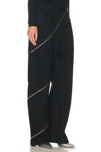 Спиральные джинсы с широкими штанинами Alaïa, Noir