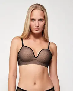 Бюстгальтер пуш-ап без косточек с невидимой отделкой Gisela, чёрный