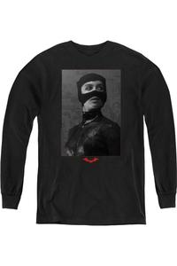 Бэтмен (2022) Толстовка с портретом Кошка в образе из фильма, молодежная, с длинным рукавом Gildan, черный