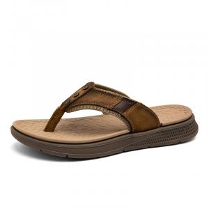 CANUVEN Резиновая подошва EVA прошитая устойчивая к запахам и истиранию мужские шлепанцы цвета хаки, цвет Khaki