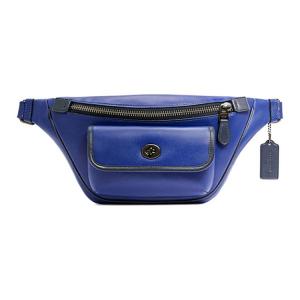 COACH Кожаный поясной рюкзак из кожи наследия мужской синий