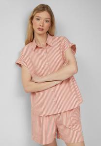 Блузка на пуговицах STREIFEN MIT ÜBERSCHNITTENEN SCHULTERN QS, лосось