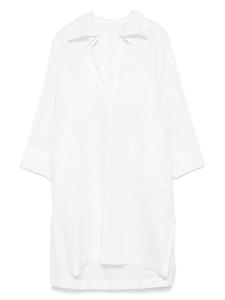 Платье миди Issey Miyake с V-образным вырезом, белый