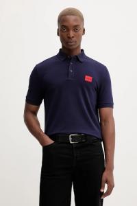 Хлопковое поло Hugo, темно-синий
