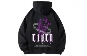 Американский роскошный стритвир Винтажный кроссовый логотип Принт Свитшот Унисекс C1RCA, Темно-синий (с флисовой подкладкой)