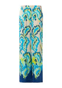 Тканевые брюки COMMA Wide leg Pants, цвет turquoise/dark blue