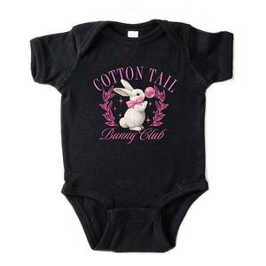 Боди с коротким рукавом и принтом Cotton tail bunny club bubblegum The Juniper Shop, Black
