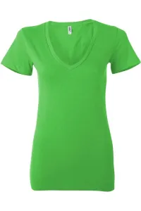 Женская трикотажная футболка с глубоким V-образным вырезом Bella + Canvas