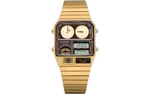 Часы с кварцевым механизмом, стальной браслет, унисекс, циферблат Coffee CITIZEN, золотой strap jg2103-72x