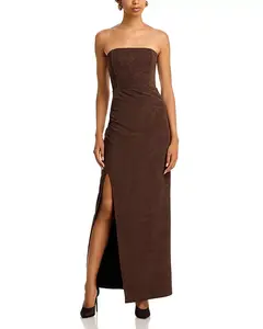 Макси-Платье Alfie из искусственной замши Line & Dot, коричневый