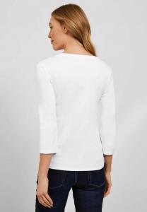 Топ с длинными рукавами MIT RUNDHALS Cecil, белый