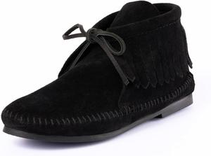 Женские классические сапоги Minnetonka с бахромой на твердой и мягкой подошве, Black