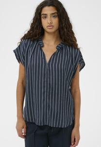 Блуза Soaked in Luxury Blouse, Salute W Creme Stripes/Dark Blue