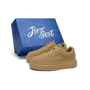 Абразивостойкие легкие низкие скейтерские кроссовки с эффектом увеличения роста унисекс JEANSWEST, белый хаки