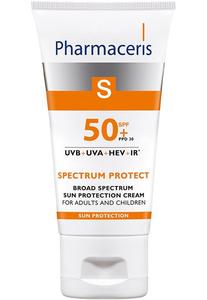 Pharmaceris S КРЕМ С ШИРОКОПОЛОСНОЙ ЗАЩИТОЙ от СОЛНЦА для взрослых и детей SPF 50+, PPD 30, HEV, IR SPECTRUM-PROTECT 50 мл