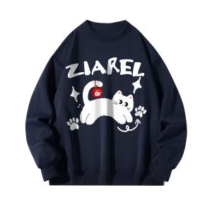 Свитшот Unisex Crew Neck Moderate Regular ZIAREL, темно-синий