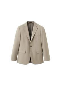 MANGO MAN Приталенный пиджак 'Milan' в крапчатом бежевом цвете