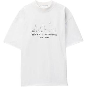 Хлопковая футболка Alexander Wang, белый